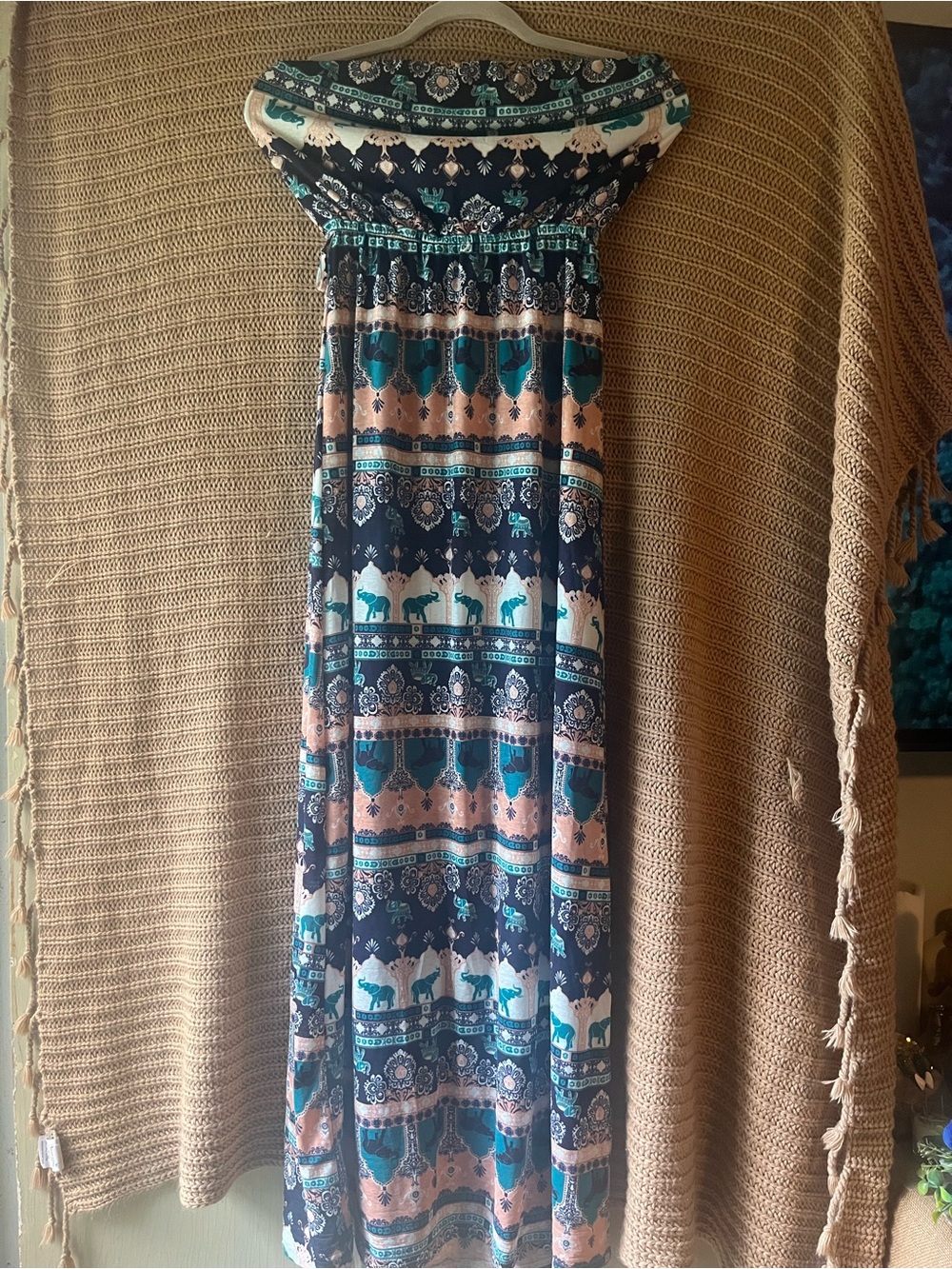 Stella Tweed Navy, Teal & Cream Patterned Girls' Bodysuit